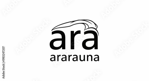 Black text "ara" with a stylized bird wing above and "ararauna" below