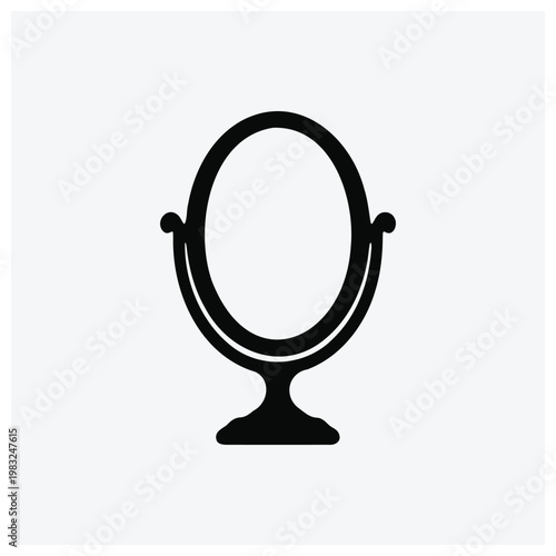 Silhouette of a vanity mirror, makeup mirror, cosmetic mirror