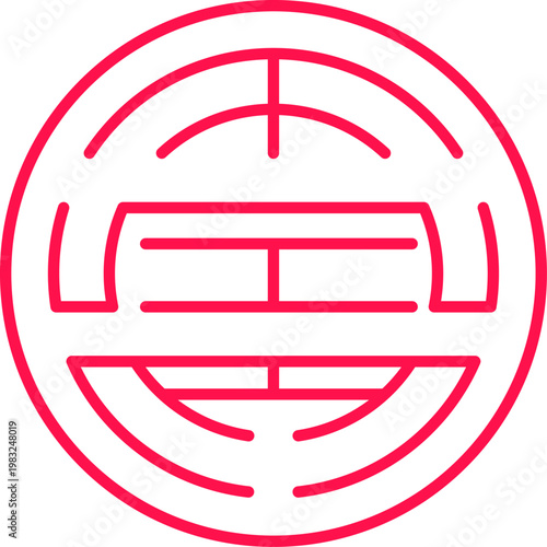 Auspicious traditional Chinese shou fu symbol creating a good fortune design