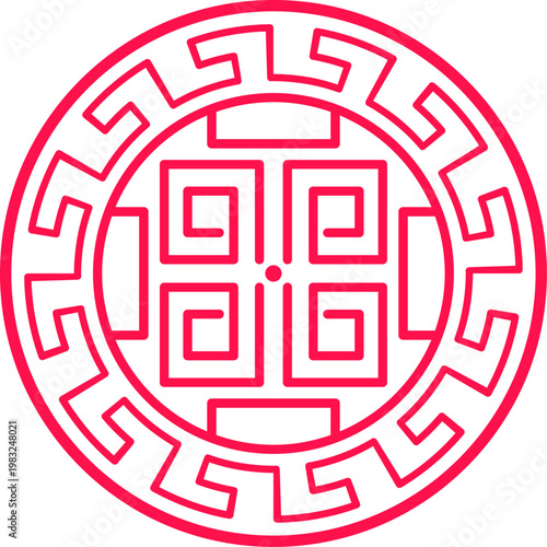 Traditional oriental symbol bringing good fortune and prosperity, ideal for asian new year themes