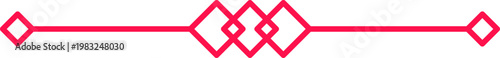 Red line connecting abstract diamond shapes creating a modern graphic element