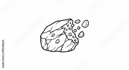 Asteroid breaking apart with debris flying off