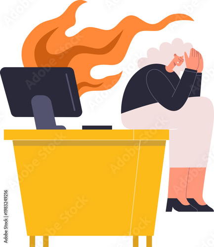 Person feeling overwhelmed by workload and pressure, demonstrating mental exhaustion at desk