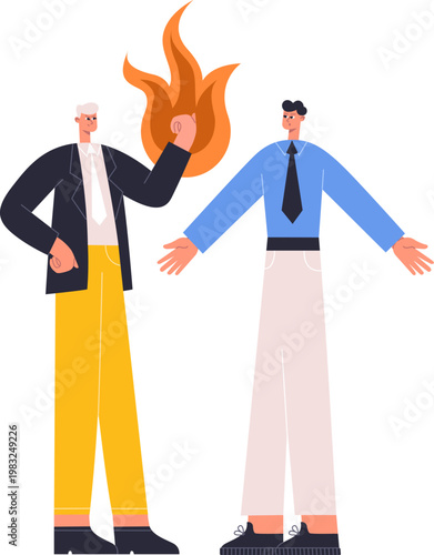 Man showing rage in heated business disagreement with a colleague