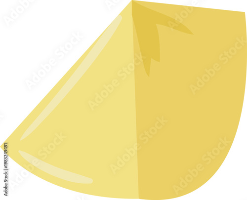 Yellow cheese wedge depicting a tasty dairy product snack or ingredient