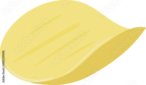 Potato chip presenting a delicious snack food with an appetizing wavy form