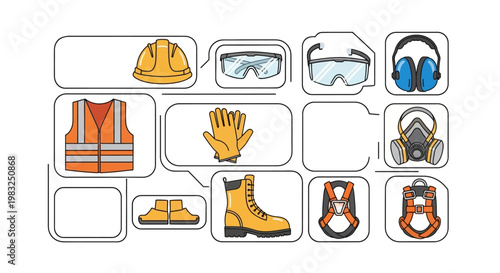 Construction safety equipment and tools.