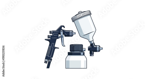 Professional Spray Gun and Paint Container Set, Automotive Painting Tool