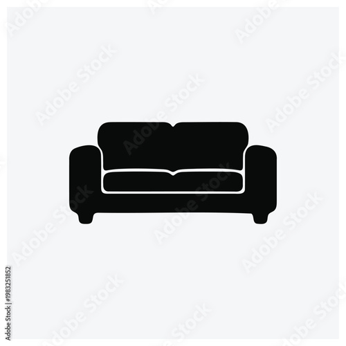 Sofa silhouette, furniture icon, seating