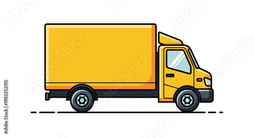 Yellow Box Truck - Delivery Vehicle Illustration