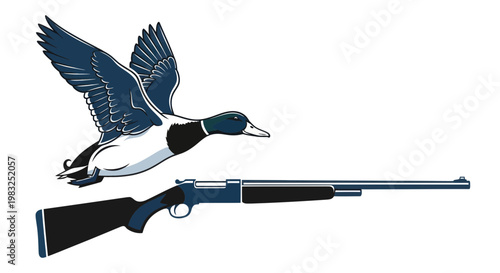 Mallard Duck Flying Over Shotgun