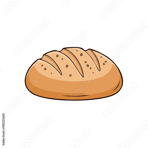 Delicious baked sourdough bread loaf with scoring marks and golden crust