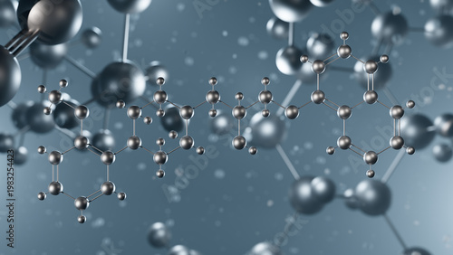 Foto naftopidil molecular structure, 3d model molecule, alpha-1 adrenergic antagonist