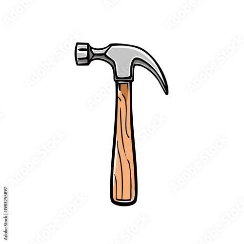 Classic Claw Hammer with Wooden Handle, Tool for Construction and DIY Projects