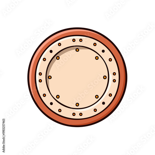 Simple Circular Decorative Plate with Subtle Pattern and Orange Border