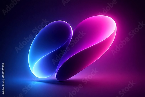Futuristic abstract neon fluid shapes with smooth gradient lighting in blue and magenta, ultra clean 3D render, modern technology background, ideal for AI, digital innovation and branding.