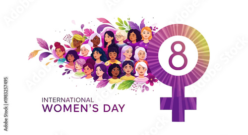 International Womens Day Female Empowerment Symbol.