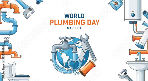 Plumbing tools and pipe fittings.