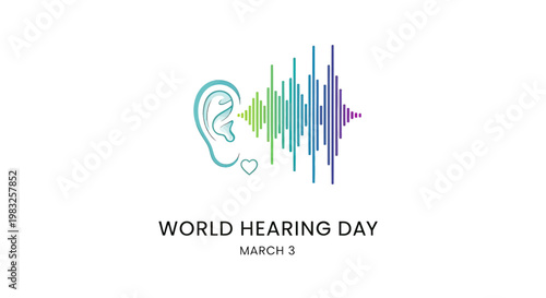 World Hearing Day Awareness Ear Icon.