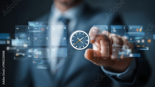 Businessperson checking tasks on digital checklist via tablet while working
