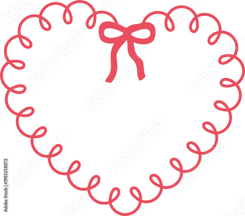 red heart with red ribbon