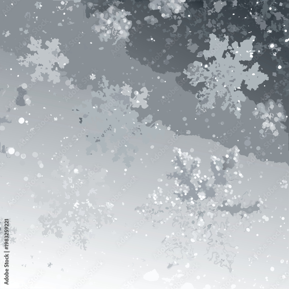 Obraz premium Whispers of Winter: A captivating digital illustration of delicate snowflakes dancing through the air, their intricate crystalline structures highlighted against a soft, ethereal backdrop.
