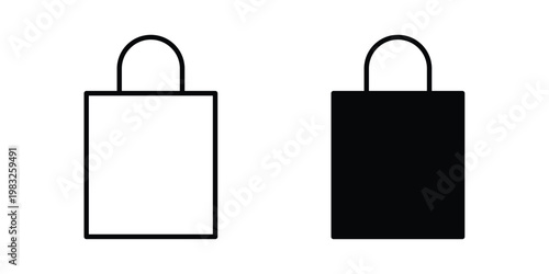Bag icon Flat and linear stroke vector design isolated illustration.