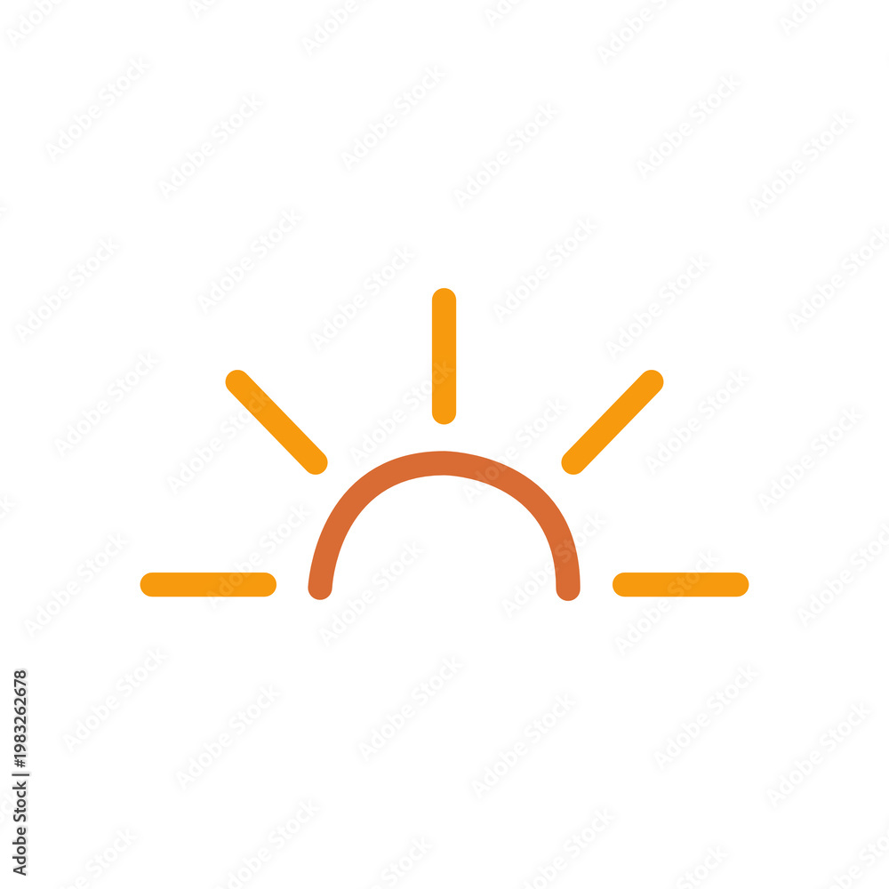 Obraz premium Sunset Sunrise Line Icon Minimalist Morning Evening Concept