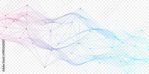 Global network connection website header or banner design. Abstract background with connecting dots and lines. Global business. Social network communication. Internet technology. Vector illustration