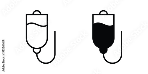 Chemotherapy icon Flat and linear stroke vector design isolated illustration.