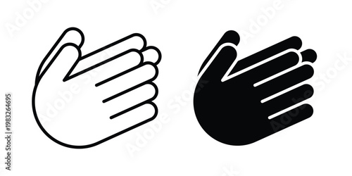 Clap icon Flat and linear stroke vector design isolated illustration.