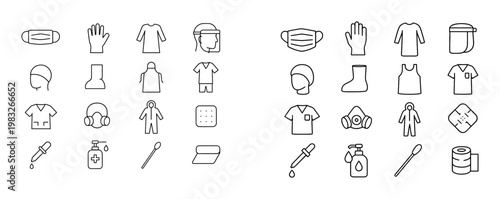 Personal protective equipment icons displayed in grid