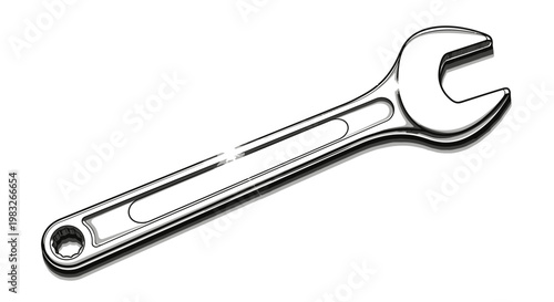 adjustable wrench isolated on white