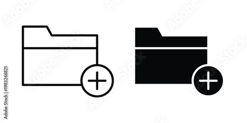 Create folder icon Flat and linear stroke vector design isolated illustration.