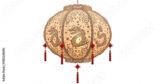 Paper lantern decorative, festive style, transparent PNG, no background