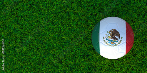 Football Textured With The National Flag Of Mexico