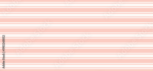 A simple and elegant seamless pattern featuring horizontal stripes in soft peach and white. The stripes are of varying widths creating a subtle visual rhythm. This versatile background 