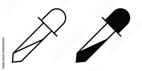 Dropper icon Flat and linear stroke vector design isolated illustration.