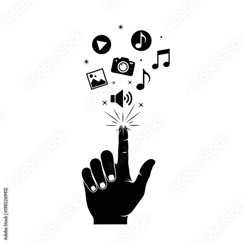 Interactive Media Control Illustration