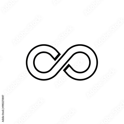 Simple Black Infinity Symbol Illustration.