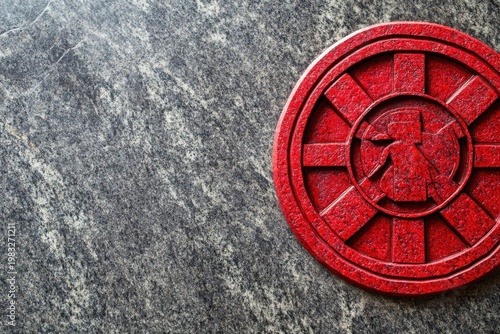 Firefighter Shield Emblem Engraved on Stone Tribute Detailing