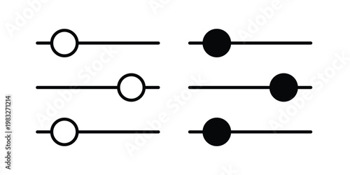 Filter Control icon Flat and linear stroke vector design isolated illustration.