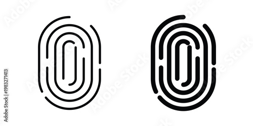 Fingerprint icon Flat and linear stroke vector design isolated illustration.