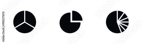 Tableau sur toile Icon Set: Pie Charts and Data Visualization