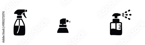 Icon Set: Spray Bottles with Liquid
