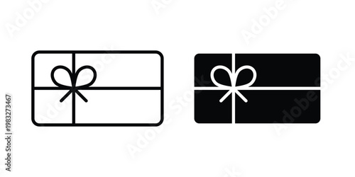 Gift card icon Flat and linear stroke vector design isolated illustration.
