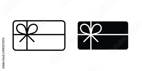 Gift card icon Flat and linear stroke vector design isolated illustration.
