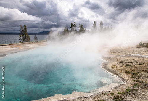 West Thumb Geyser Basin, Yellowstone Lake, Yellowstone National Park, Wyoming, USA
