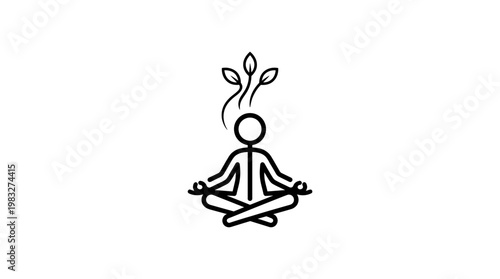Meditating Figure with Growing Mental Energy