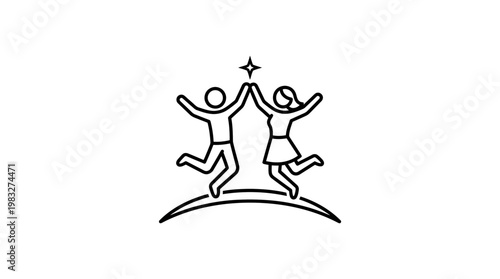 Happy People Celebrating Success with High Five